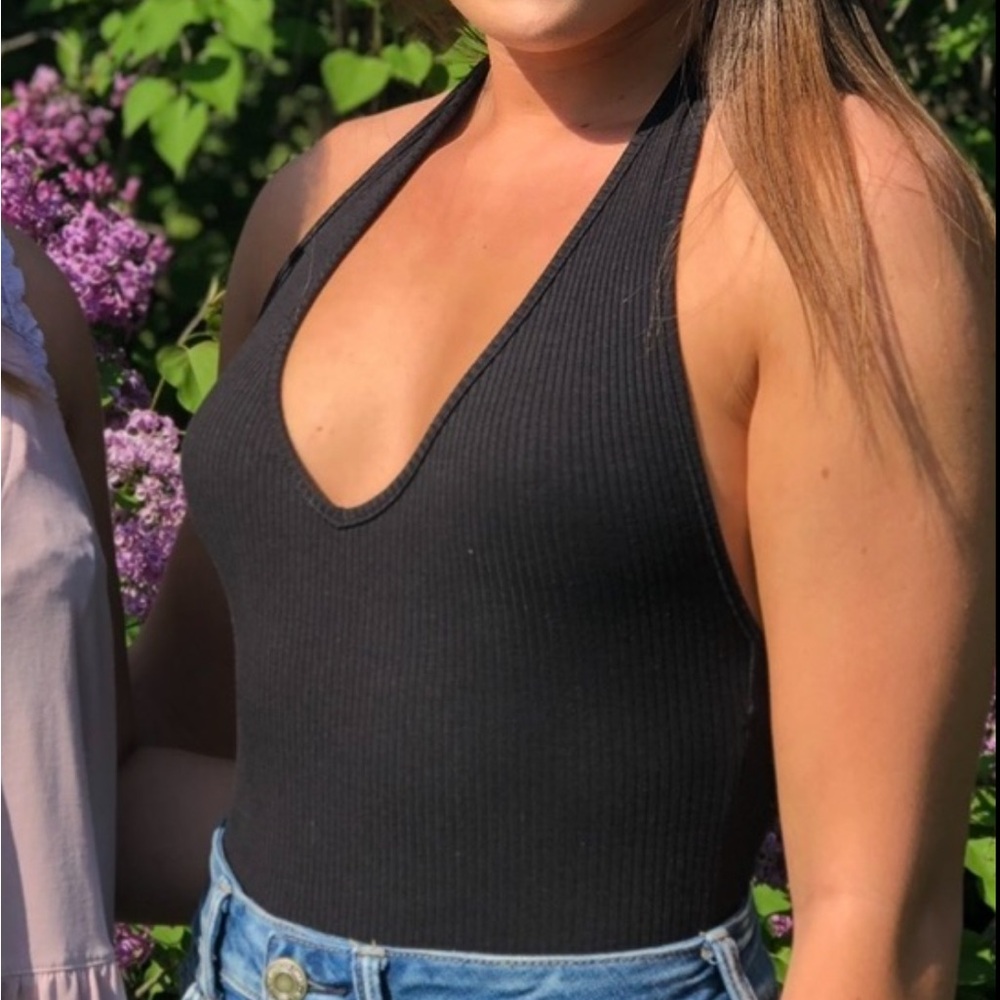 Urban Outfitters Black Halter Neck Bodysuit - Picture 1 of 11